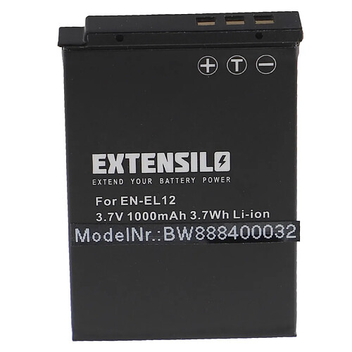 Vhbw EXTENSILO Batterie compatible avec Nikon CoolPix S1000, S1000pj, S1100, S1100pj, P340 appareil photo, reflex numérique (1000mAh, 3,7V, Li-ion)