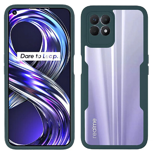 Coque en TPU + acrylique vert noirâtre pour votre Realme 8i