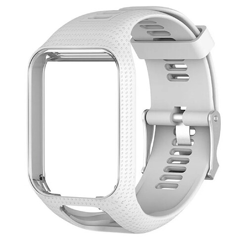 Bracelet en silicone souple blanc pour votre TomTom Sport Runner 2/3