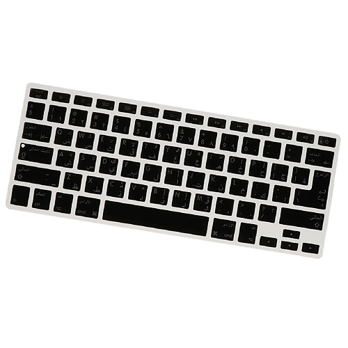 Protecteur de Peau de Clavier de Langue Arabe en Silicone Keyboard Cover Pour MacBook Black