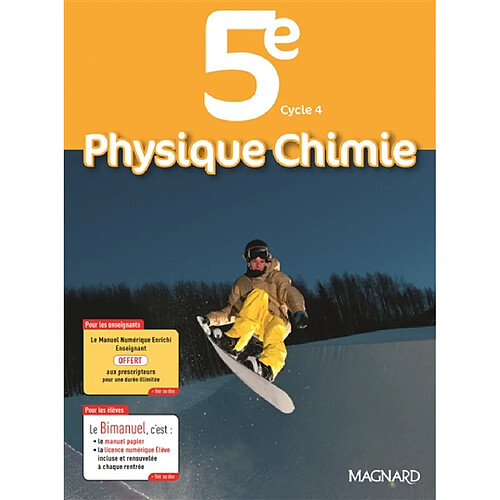 Physique chimie 5e, cycle 4 : programme 2016 : bimanuel · Occasion