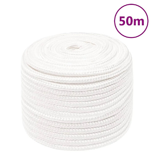 vidaXL Corde de bateau Blanc complet 14 mm 50 m Polypropylène