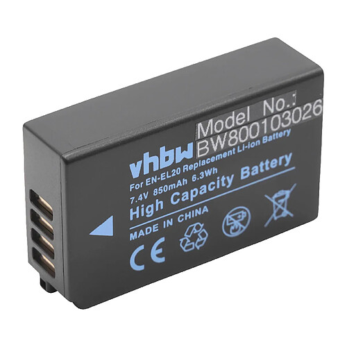 vhbw Batterie compatible avec Nikon 1 AW, J, J2, J3, S, V3 appareil photo APRN (850mAh, 7,4V, Li-ion)