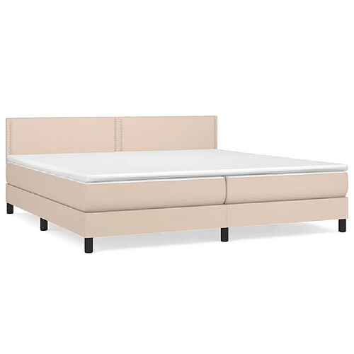 Maison Chic Structures de lit + matelas,Lit à sommier tapissier avec matelas Cappuccino 200x200 cm -MN48184