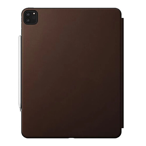 Nomad Étui Folio pour iPad Pro 11" 2021 Rugged en Cuir avec Emplacement Apple Pencil Marron