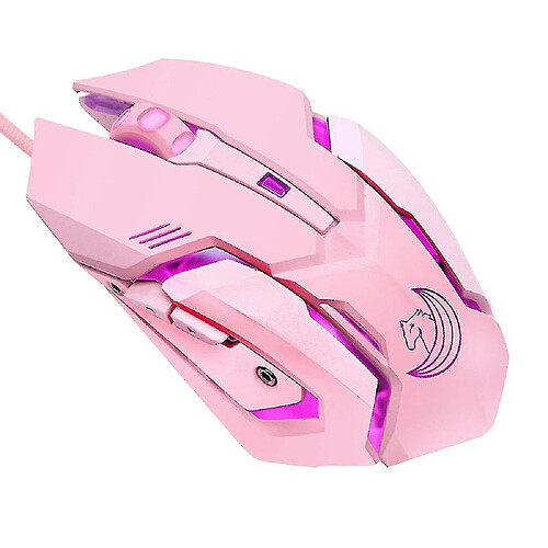 Universal 3200DPI Pink Game Office Mouse Girls Competition émettrice d'émission Mute Gamer Gamier Gaming Mouse pour PC