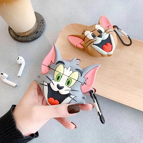 GUPBOO Airpods Coque Housse Étui Protecteur Compatible pour AirPods Pro-Dessin animé Tom Cat Jerry Souris Silicone