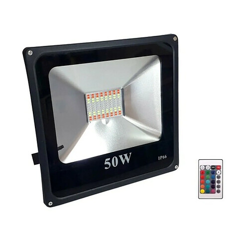 Tradex FLOODLIGHT 50 W RGB MULTICOLOUR OUTDOOR IP66 220V REMOTE CONTROL 84140