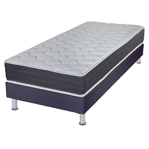 Ebac Matelas ressort + Sommier Omega Volcan 90x190 Rhodes - H. 24 cm - Soutien ferme