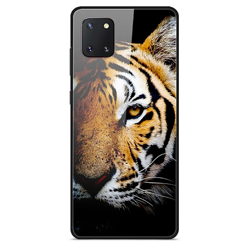 Coque en TPU Combo en verre pour impression de motifs tigre pour votre Samsung Galaxy A81/Note 10 Lite/M60s