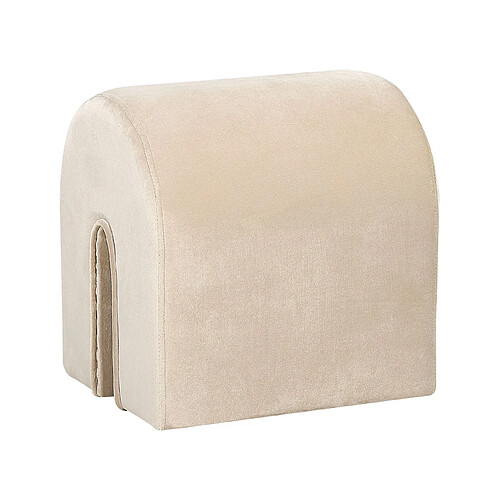 Beliani Pouf MODOC Beige Velours