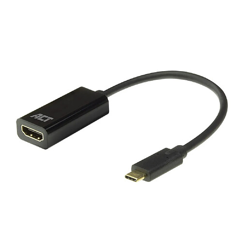 Act Editions ACT AC7310 câble vidéo et adaptateur 0,15 m USB Type-C HDMI Type A (Standard) Noir