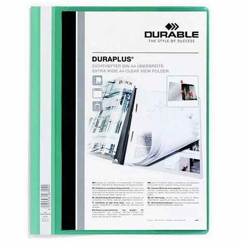 Dossier Durable Fástener Duraplus Transparent Vert A4 (25 Unités)