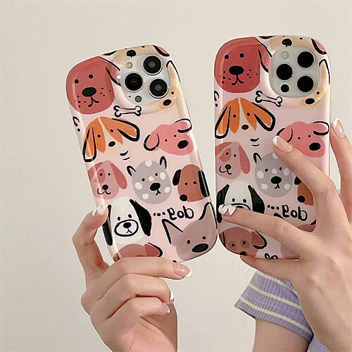 GUPBOO Étui pour iPhone11ProMax Plein écran graffiti chien dessin animé étui pour téléphone portable niche anti-chute souple