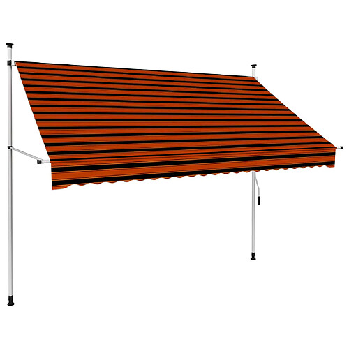 vidaXL Auvent manuel rétractable 250 cm Orange et marron