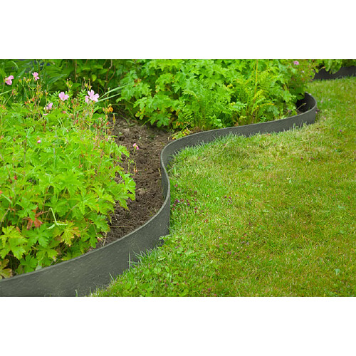 Nature Bordure de jardin texturée 0,12x24 m 5 mm gris