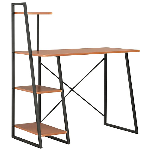 vidaXL Bureau avec étagère Noir et marron 102x50x117 cm