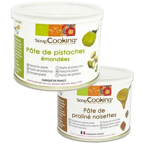 Scrapcooking Pâte de pistache 200 g + pâte de noisette 200 g