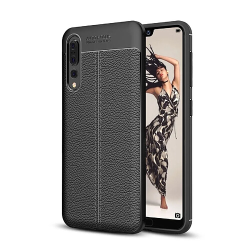 Wewoo Coque noir pour Huawei P20 Pro Litchi Texture souple TPU étui de protection arrière