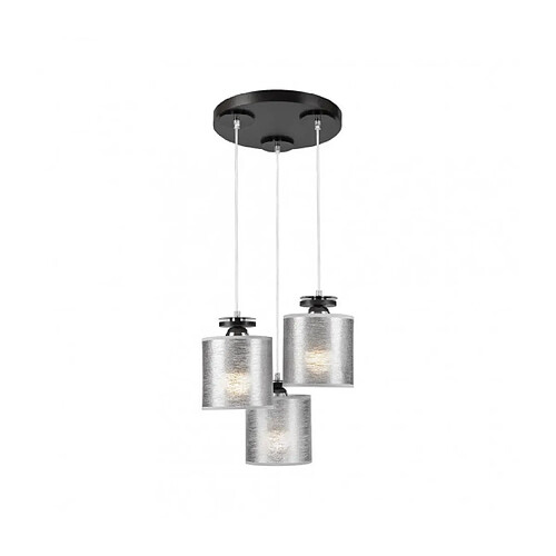 Lumière Suspension Rosa Bois,acier,tissu Noir 3 ampoules 80cm