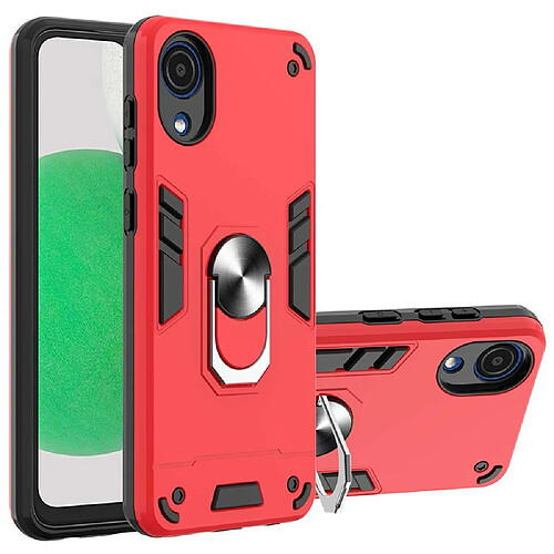 Coque en TPU anti-rayures, antichoc avec béquille rouge pour votre Samsung Galaxy A03 Core