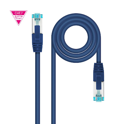 Câble réseau Nanocable Rj45 Lszh Cat.7 600Mhz Sftp Awg26 2 M bleu