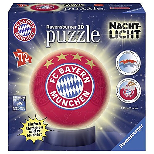 Ravensburger - 12177 9 - Puzzle 3D/Veilleuse - Bayern Munich - 72 Pièces