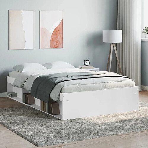 Maison Chic Lit adulte - Lit simple Cadre de lit,Structure du lit Contemporain blanc 120x200 cm -MN32902