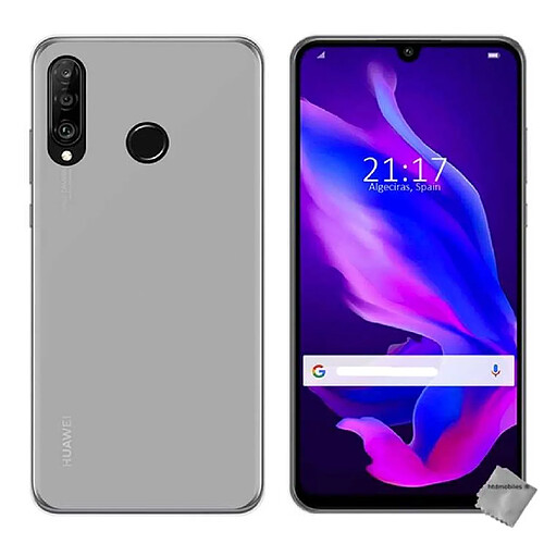 Htdmobiles Coque silicone gel fine pour Huawei P30 Lite + film ecran - BLANC TRANSPARENT