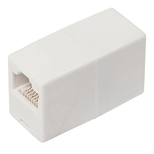 Ansco Valueline TEL-0008 8/8 Adaptateur avec fiche RJ45 femelle ET fiche RJ45 femelle, ivoire Coupleur Informatique ou téléphone