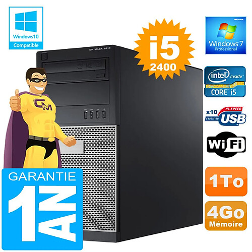 PC Tour DELL 7010 Core I5-2400 Ram 4Go Disque 1 To Graveur DVD Wifi W7 · Occasion