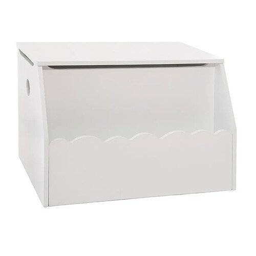 Pegane Coffre à jouets coloris blanc en MDF - L. 57,5 x l. 38 x H. 38 cm