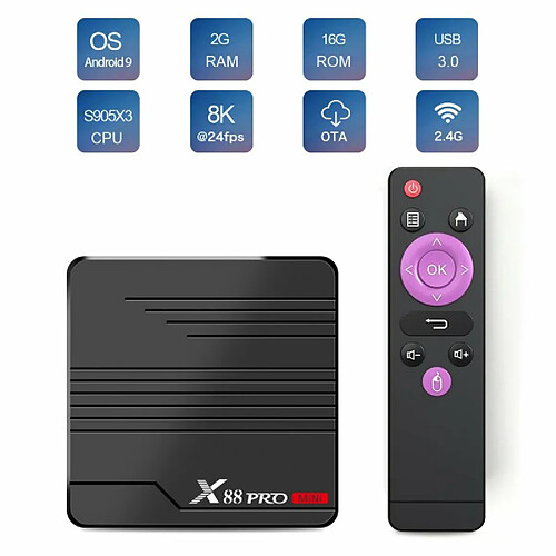 X88 Pro Mini Tv Box Android 9.0 Amlogic S905X3 4K 60Fps Google Player Media Player 2Gb 16Gb 4Gb 32Gb Set Top Box Prise Européenne