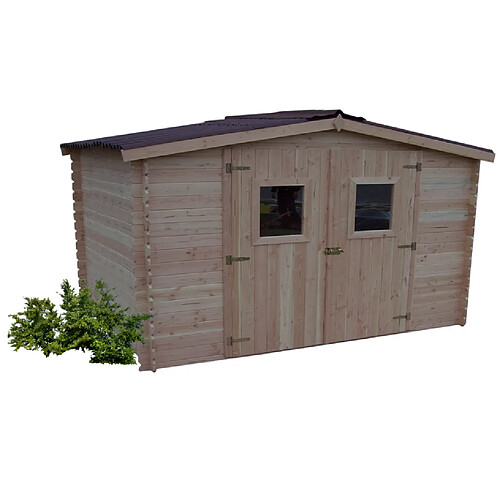 Abri de jardin sans planché 9.85 m2 bois naturel - du 3030.02 n - HABRITA