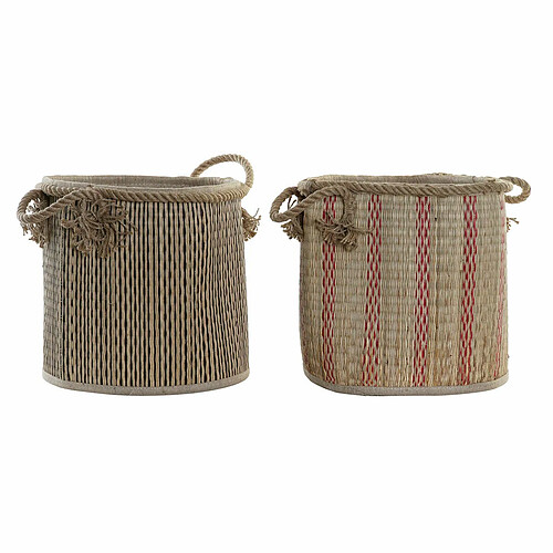 Panier Multi-usages DKD Home Decor 30 x 30 x 36 cm Jute Boho (2 Unités)