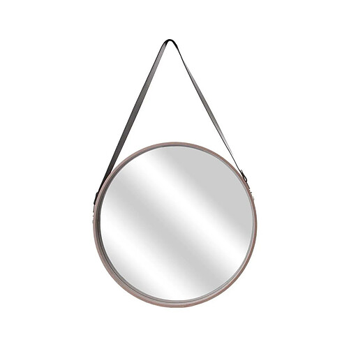 The Home Deco Factory Miroir rond avec anse en PU Barber 50 cm.