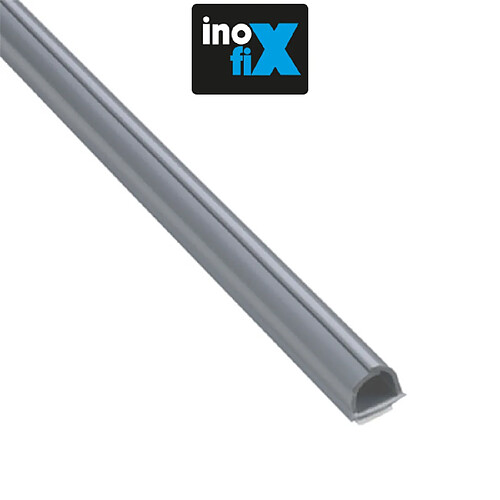 Inofix - Lot de 4 gaines adhésives Cablefix 8 x 7 mm gris metallisé