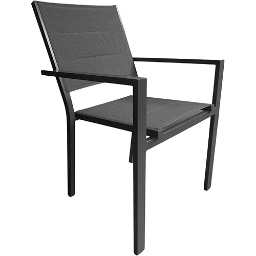 JardiLINE Fauteuil empilable en aluminium Ibiza anthracite.