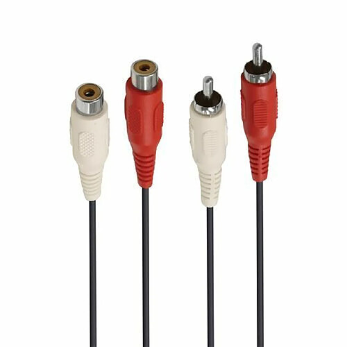 Câble audio Accsup 2 RCA Mâle vers 2 RCA Femelle 2,5 m Noir