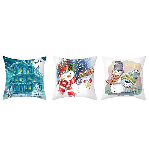 P136 4PCS 45 * 45cm Christmas Snowman Motif Taie d'oreiller Maison de vacances Décoration Couverture Canapé Coussin Coussin Chambre à la Chambre Taie d'oreiller