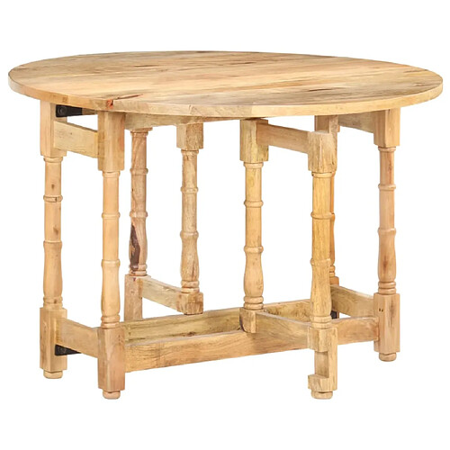 vidaXL Table à manger Rond 110x76 cm Bois de manguier massif