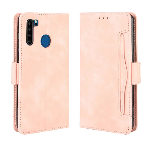 Etui en PU conception spéciale avec support et plusieurs porte-cartes rose pour votre Blackview A80 Pro