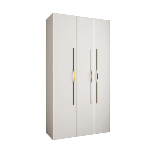 Abiks Meble Armoire à portes battantes Como 2 245,5/130/40 3 portes (blanc/doré)