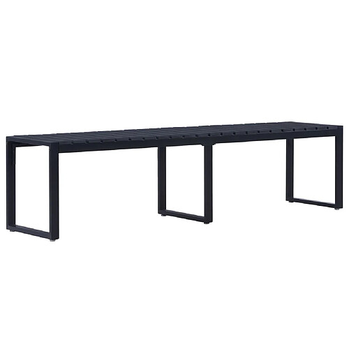 vidaXL Banc de jardin 180 cm Panneau PS Noir