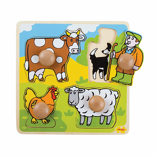 Bigjigs Toys Ferme de puzzles en bois