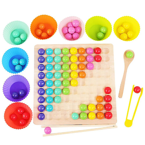 Universal Jouets pour enfants Entraînement main cerveau pour jouets en bois Pince perles Puzzle board Jeux mathématiques Education pour bébé