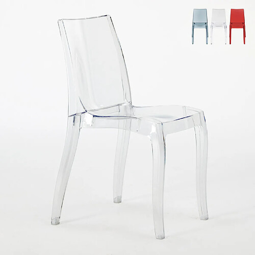 18 Chaises Cristal Light Grand Soleil Transparent promo offre stock pour Bar café, Couleur: Transparent