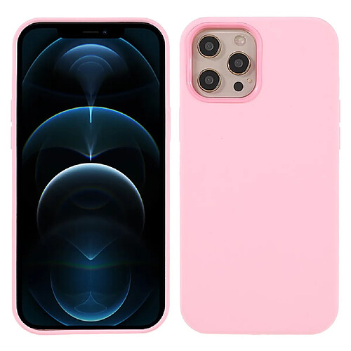 Coque en silicone, antichoc rose pour votre Apple iPhone 12/12 Pro 6.1 pouces