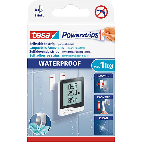 tesa Powerstrips Pastille adhésive SMALL WATERPROOF, blanc ()