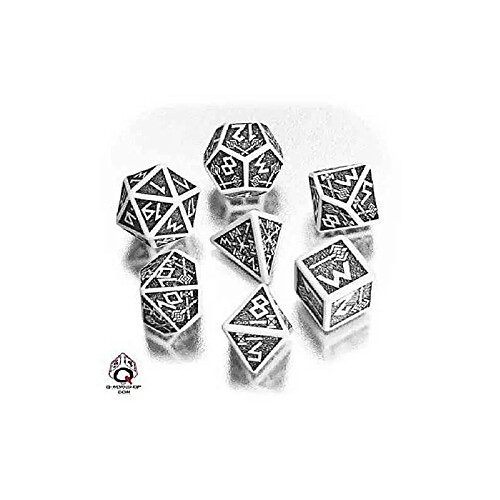 Q WORKSHOP Dwarven Dice White/Black (7) Board Game